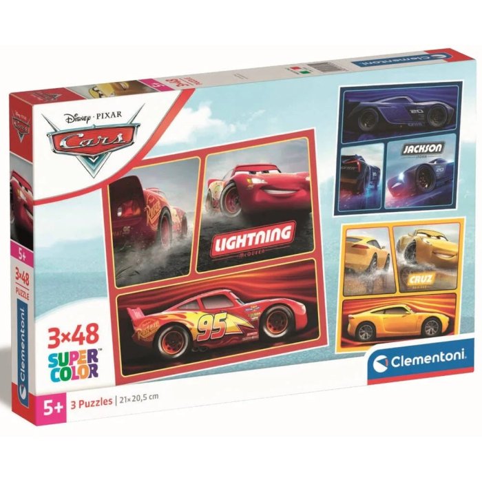 PUZZLE 3X48 PIECES SQUARE CARS CLEMENTONI 25305