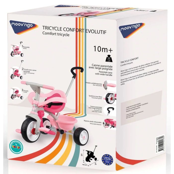 TRICYCLE CONFORT EVOLUTIF CERISE SIDJ 741012SID