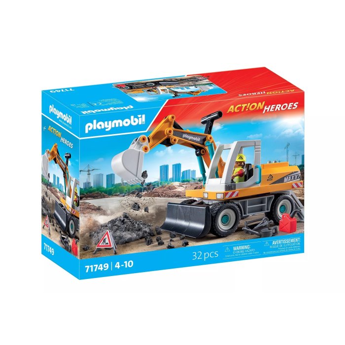 PELLEUSE MECANIQUE AVEC OUVRIER PLAYMOBIL 71749