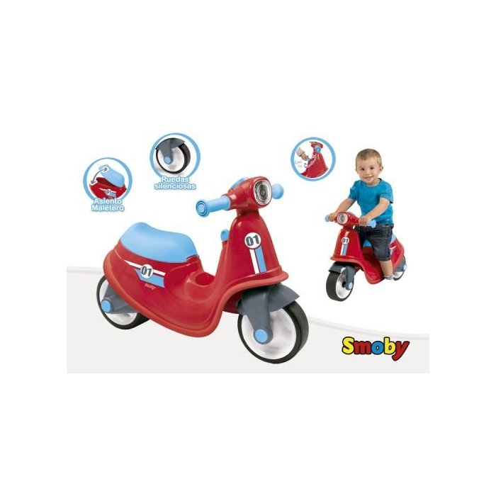 Jouet porteur bébé scooter rouge - smoby SMOBY : le jouet à Prix Carrefour