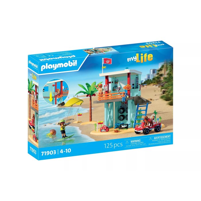POSTE DE SECOURS ET VOITURE DE PLAGE PLAYMOBIL