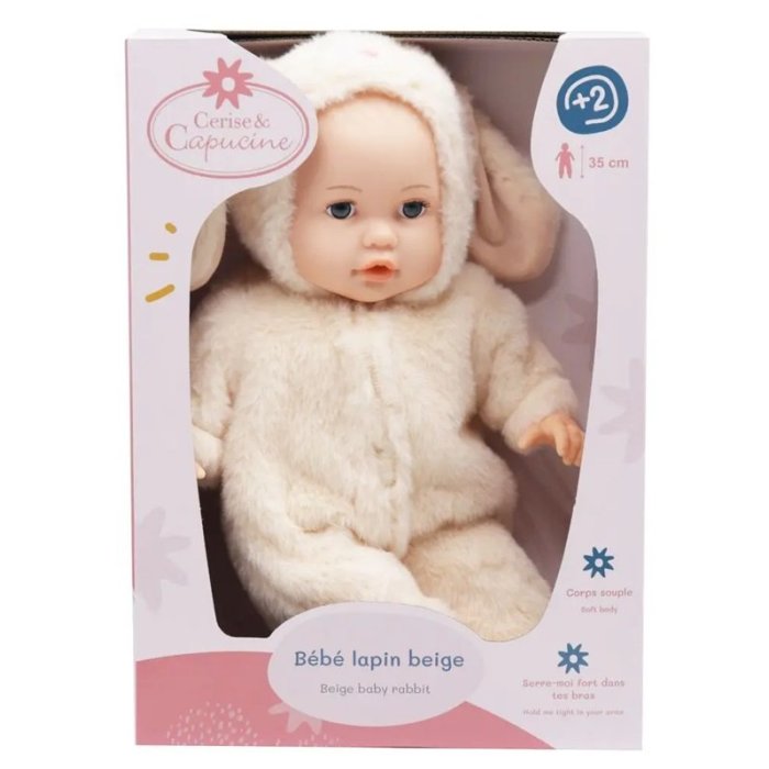 BEBE LAPIN BEIGE 35CM SIDJ 24617A