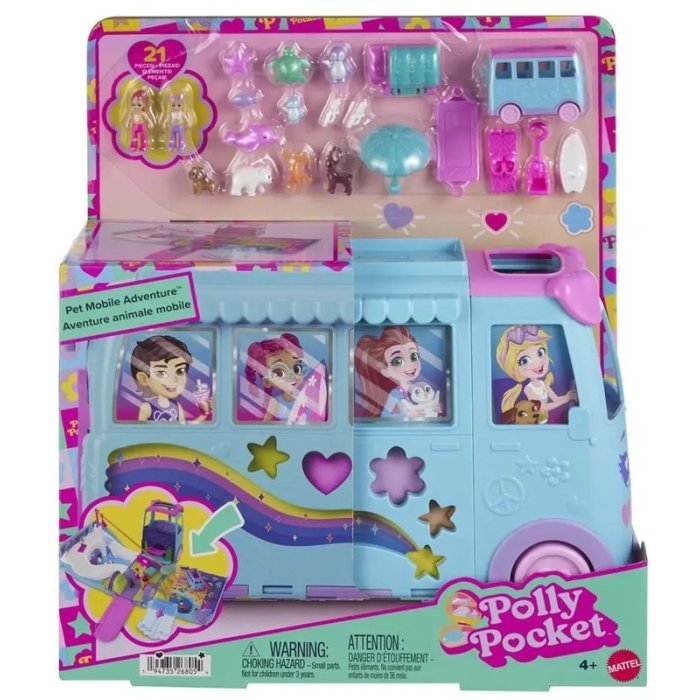 POLLY POCKET COFFRET AVENTUREANIMALE MOBIL SIDJ