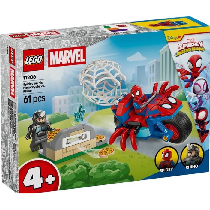 SPIDEY SUR SA MOTO CONTRE THINO LEGO 11206