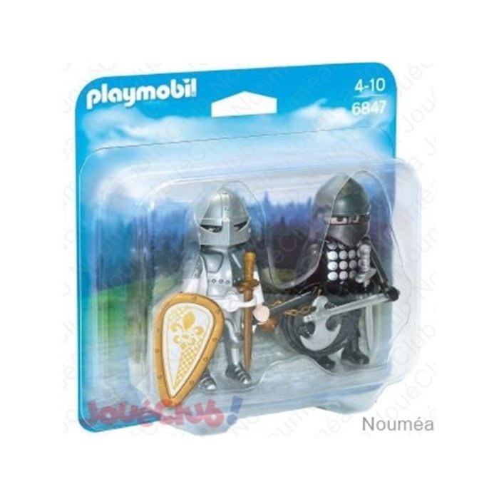 CHEVALIER NOIR ET CHEVALIER D ARGENT PLAYMOBIL