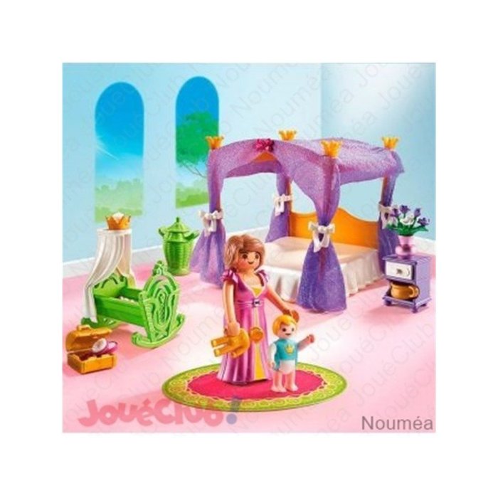 CHAMBRE DE LA REINE AVEC LIT A BALDAQUIN PLAYMOBIL