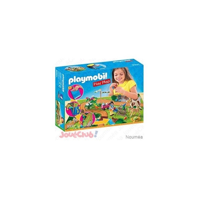 CAVALIER ET PONEYS AVEC SUPPORT PLAYMOBIL 9331