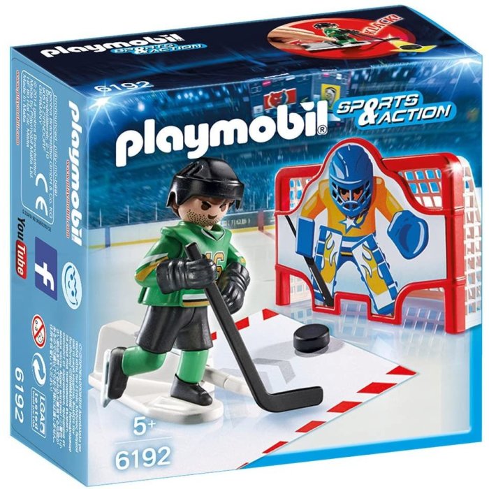 JOUEUR DE HOCKEY AVEC CAGE PLAYMOBIL 6192