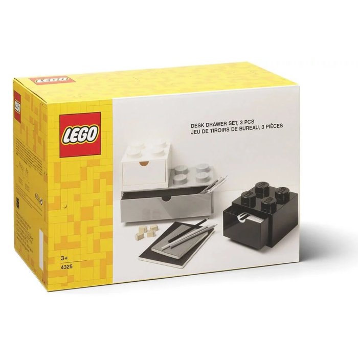 SET DE 3 BOITES LEGO TIROIR DE BUREAU SIDJ 4325080