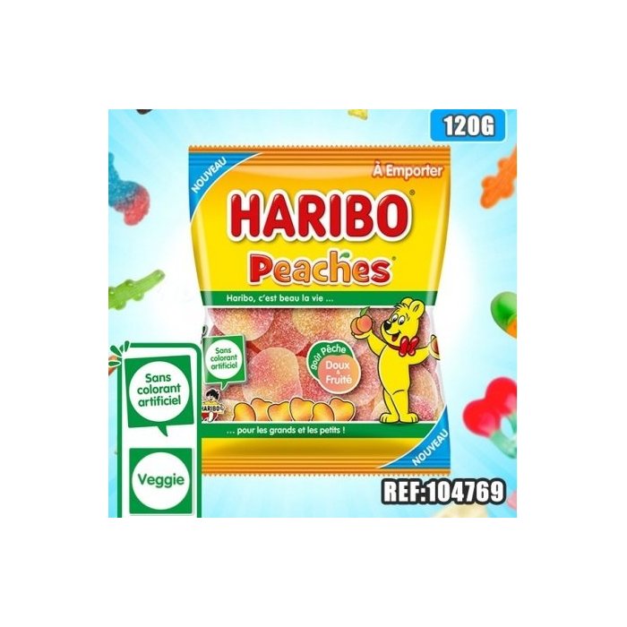 SACHET HARIBO PEACHES 120GR