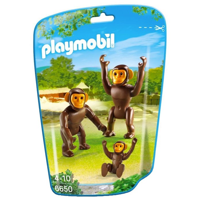 COUPLE DE CHIPANZE AVEC BEBE PLAYMOBIL 6650