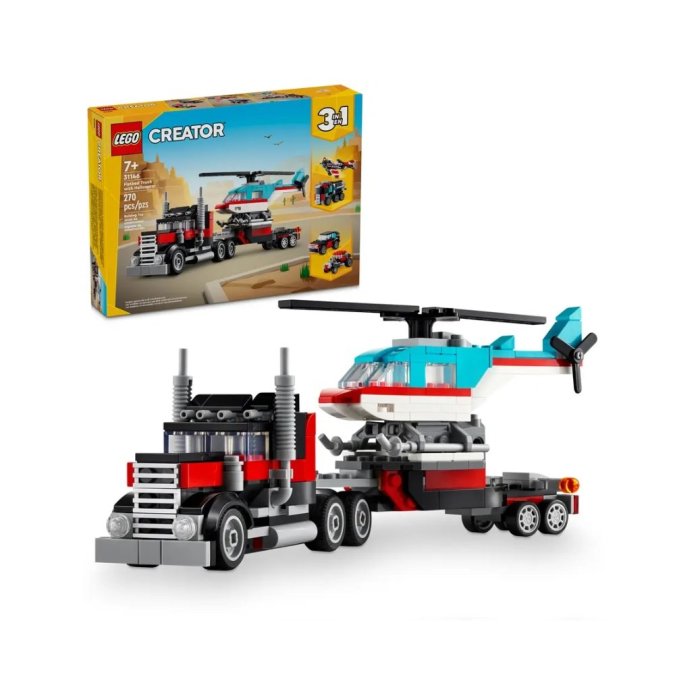 LE CAMION REMORQUE AVEC HELICOPTERE LEGO 31146