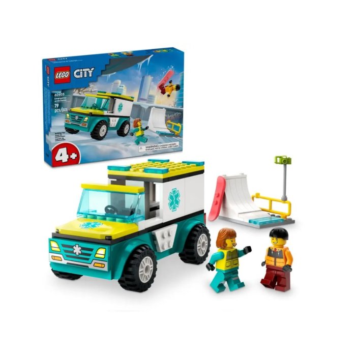 L AMBULANCE DE SECOURS ET LE SNOWBOARDER LEGO 6040