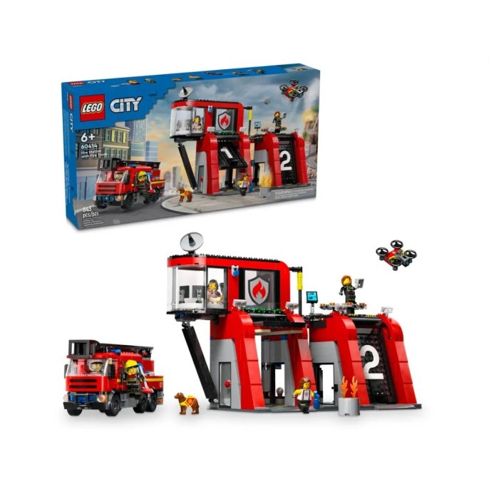 LA CASERNE ET LE CAMION DE POMPIER LEGO 60414