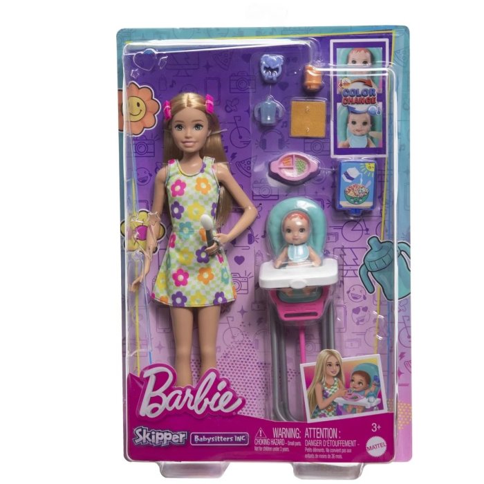 BARBIE COFFRET BABYSITTER REPAS BEBE SCPC HTK35