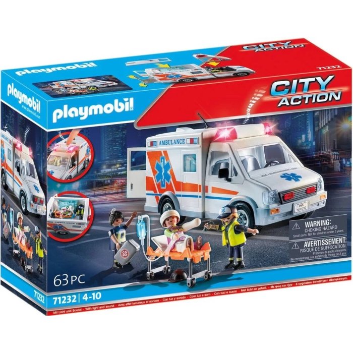 AMBULANCE AVEC BEBE BLESSE PLAYMOBIL 71232