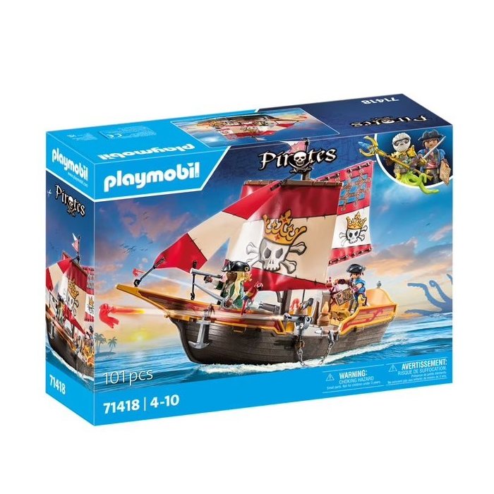CHALOPE AVEC 2 PIRATES ET CANONS PLAYMOBIL 71418