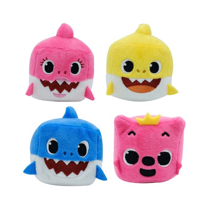 Baby shark - Peluche cube Bleu pâle