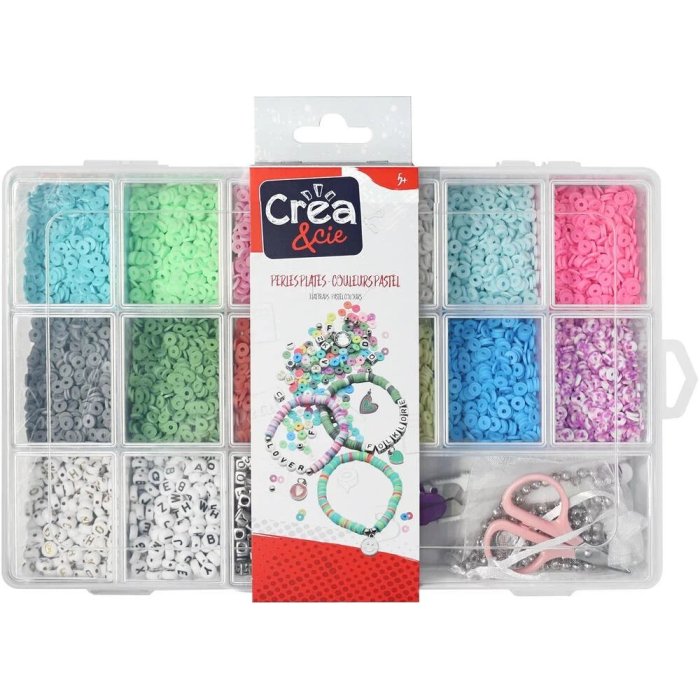 PERLES PLATES COULEURS PASTEL SIDJ CREA032