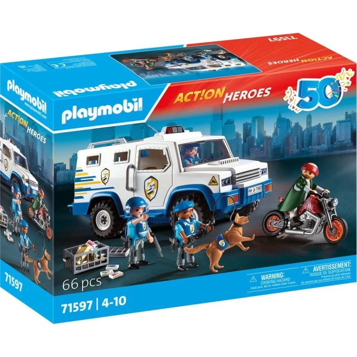 FOURGON BLINDE AVEC CONVOYEURS PLAYMOBIL