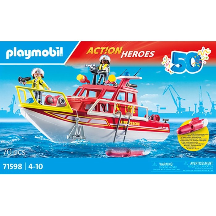 BATEAU DE SAUVETAGE ET POMPIER PLAYMOBIL 71598