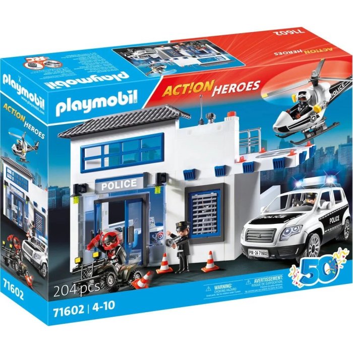 POSTE DE POLICE ET V2HICULES PLAYMOBIL 71602